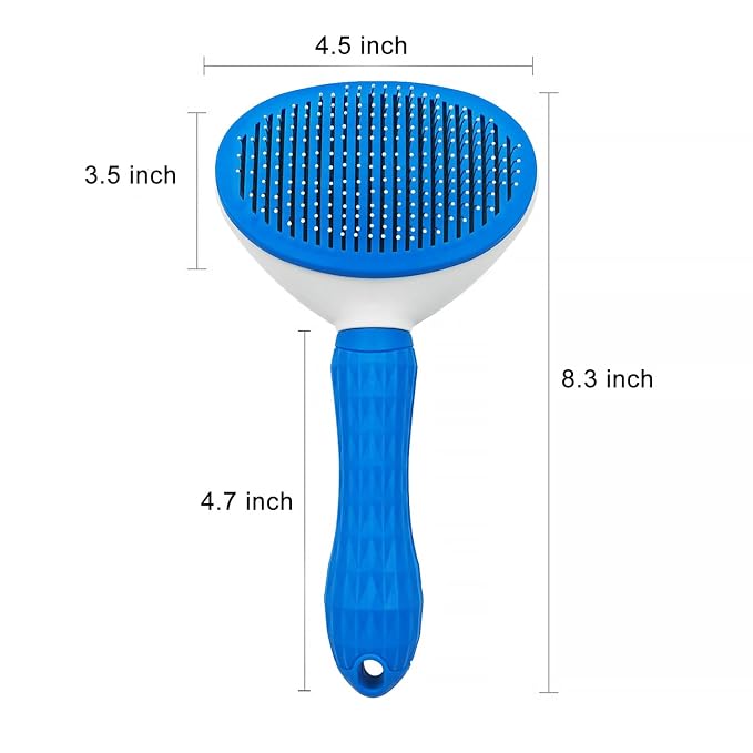 Cat Dog Brush Self Cleaning Slicker with Massage Rounded Particles Removes Loose Hair Tangles,Skin Friendly Washable