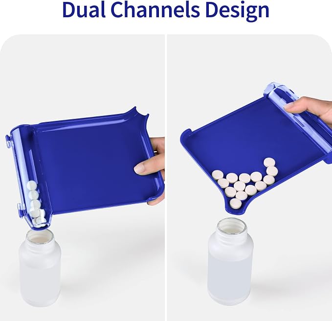 Opret Right Hand Pill Counting Tray with 2 Spatulas, Pill Counter with A Straight Spatula & A L-Spatula for Pharmacy to Count Meds Pills Tablets
