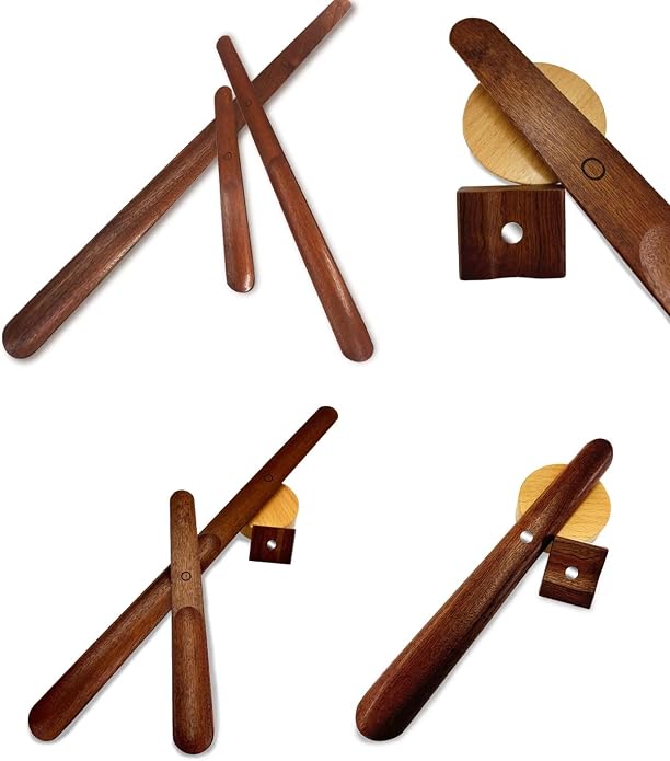 Omana Wooden Shoe Horn Long Handle for Seniors – 2 & 3 Pack (30, 55, 70cm), Magnetic Base, Easy Slip-On Aid