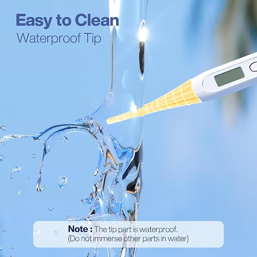Boncare Digital Thermometer for Adults, Kids & Babies, Yellow | Accurate & Safe Oral and Rectal Thermometer with 10-Second Reading and Fever Alarm