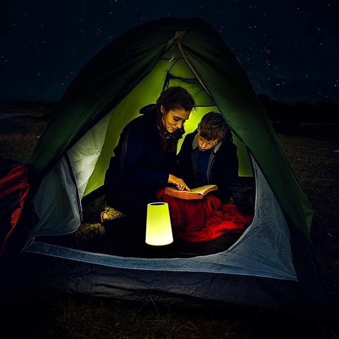 THAUSDAS Night Light, Dimmable Touch Lamp for Bedroom, Portable Table Bedside Lamp, 5 Brightness 13 RGB Colors, Night Lights for Baby Nursery Bathroom