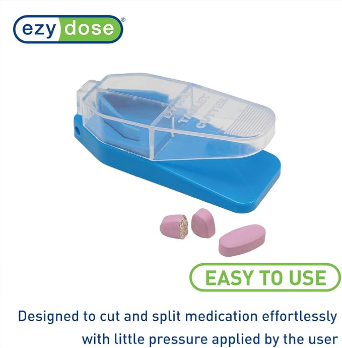 EZY DOSE Pill Cutter and Splitter Cuts Pills, Vitamins, Tablets Stainless Steel Blade Travel Sized Colors May Vary, (67015), 1 Count (Pack of 2)