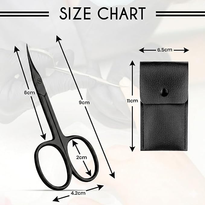 Cuticle Scissors Extra Fine Curved with Case Manicure Scissors for Women & Men Gifts Tijeras para Cuticula Profesional Nail Scissors Stainless Steel Sharp Cuticle Scissors for Nails