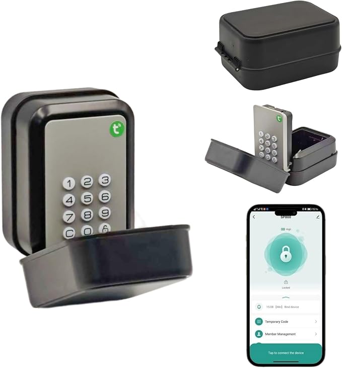 Smart Key Lock Box for Outdoor, Waterproof Key Safe with Code, APP Bluetooth Control Lockbox