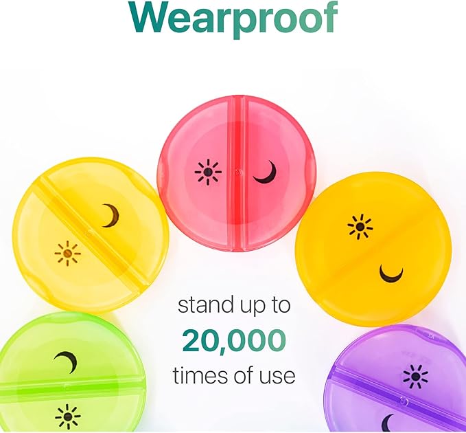 Sukuos Large Weekly Pill Organizer 2 Times a Day, Daily Pill Box 7 Day Easy to Open, Double Protection Medicine Case for Vitamin/Fish Oil/Supplements, Clear (2 Pack)