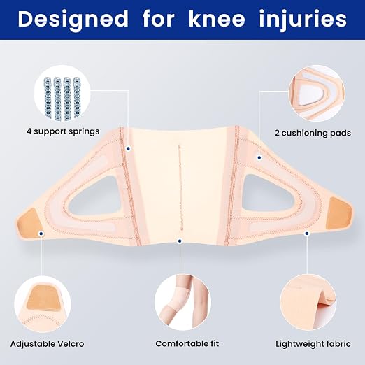 Galvaran Knee Brace for Women & Men, Relief Recovery Meniscus Tear, Arthritis Pain, ACL & MCL, Knee with Side Stabilizers，Adjustable Knee Support (Nude Pink, X-Large)