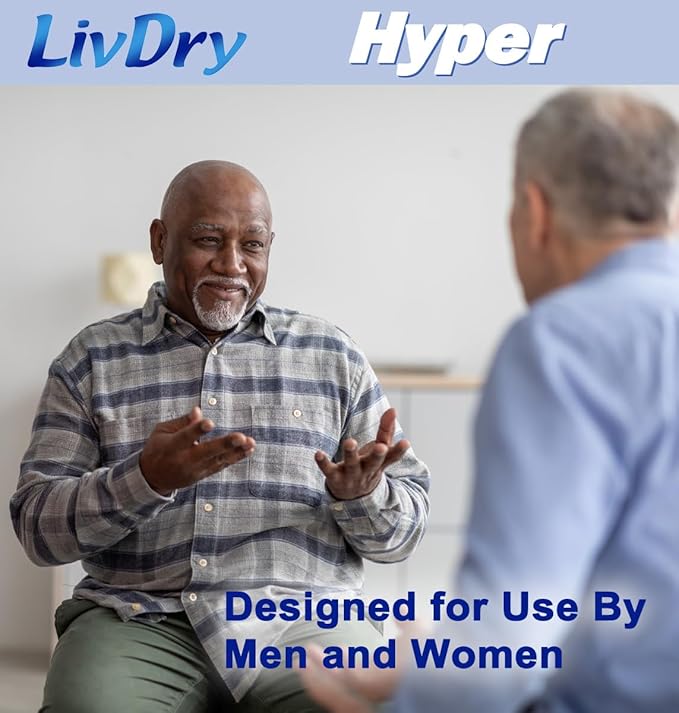 LivDry High Absorbency Pad Insert for Incontinence Briefs and Adult Diapers, Women and Men, Hyper 2000 (80 Count)
