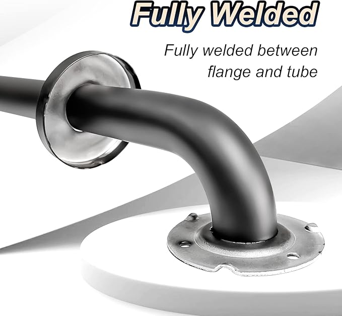 18 Inch Handicap Grab Bars, 2 Pack Stainless Steel Grab Bar for Bathtubs and Showers, Wall Mount Safety Shower Grab Bars for Seniors Injury Elderly, White