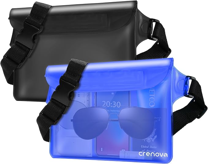 Waterproof Bag Fanny Packs for Women, Cruise Vacation Essentials Waterproof Pouch for Phone Passport Purse, Floating Dry Bags for Beach Water Park Boating Fishing Diving Surfing Kayaking Accessories | Floating, ideal for Beach, Boating & Kayaking, Dura...