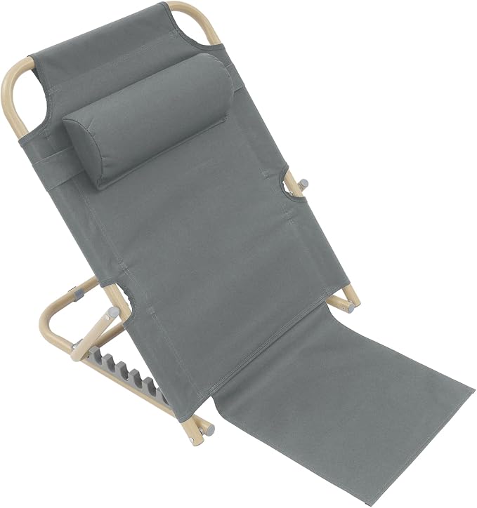 Adjustable Lifting Bed Backrest with Headrest, 7-Position Bed Chair for Sitting Up - 330 lbs Capacity, Portable Folding Back Rest Support for Elderly, Patient, Reading