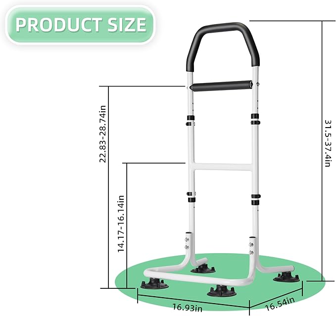 Chair Stand Assist, Stand Lift Rails with Suction Cup, Standing Up Assistance for Seniors, Height Adjustable, Standing Aid & Support Device, Stand and Sit Assist for Elderly, Adults, Patient
