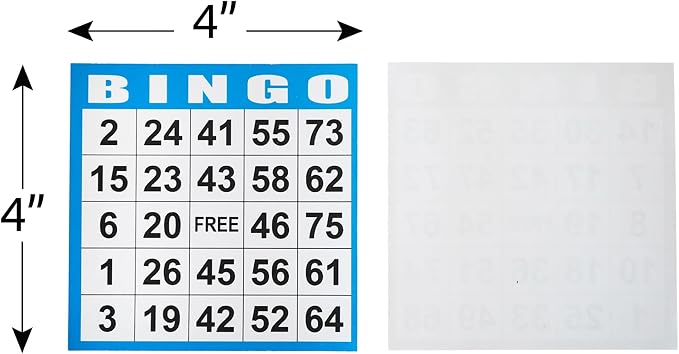 SEETOOOGAMES Disposable Bingo Cards Bulk- 1on Blue Paper (100 Books of 5 Sheets) for Large Groups