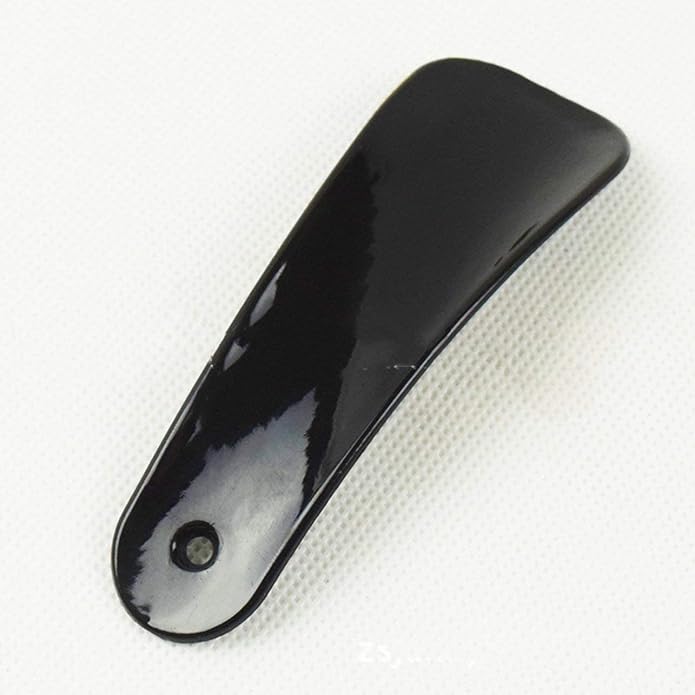 Plastic Shoe Horn,Professional Shoehorn Spoon Shape Shoehorn Flexible Sturdy Slip Shoe Lifter for Men, Women, Kids and Seniors - Black