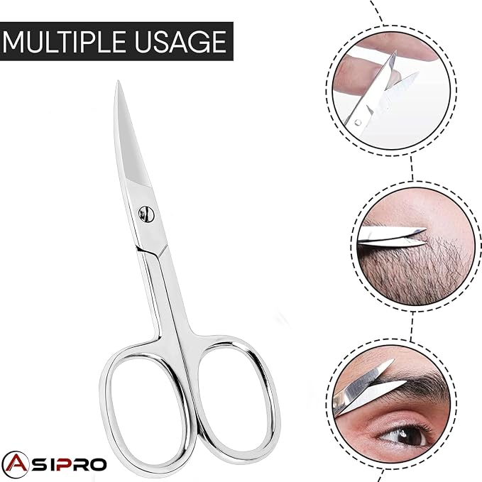 Nail Scissors for Women & Men with Pouch Manicure Gifts Scissors for Nails Toenail Scissors Adults Tijeras para Uñas Fingernail Scissor Toe Nail Scissors Curved