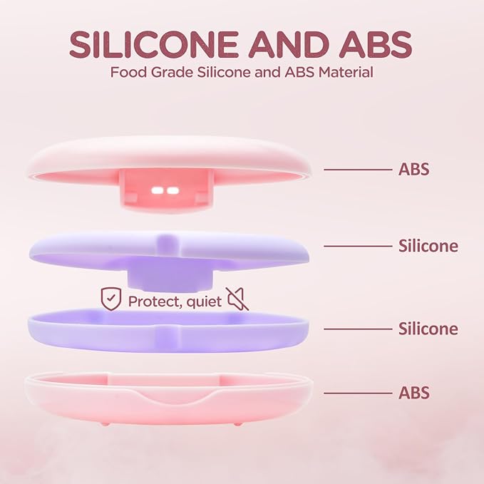 2 Pack Retainer Case Ultra-slim Aligner Case with Vent Holes Removable Inner Tray Silicone for Easy Cleaning (2Pack Pink Purple)