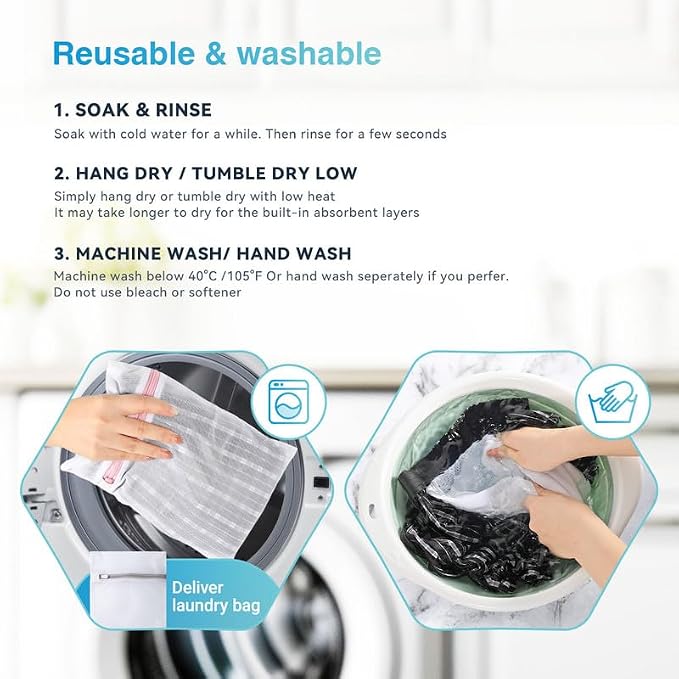 Washable Mens Incontinence Underwear for Light Leaks (Bladder & Bowel) | Front-to-Rear Absorbent Protection, Discreet Leak-Proof Boxer Briefs, Loose Fit, Reusable, Waterproof, Open Fly, 3-Pack, L