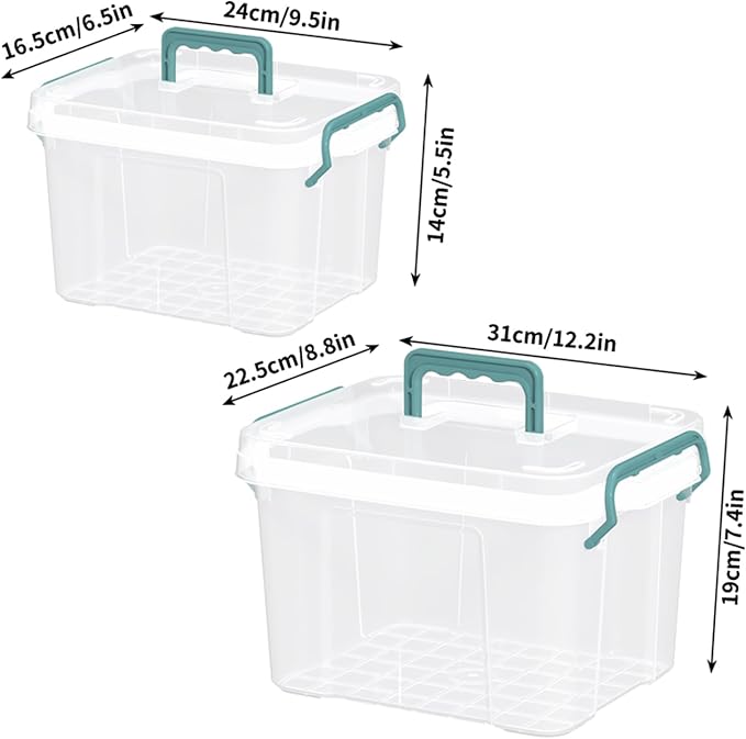 Covetree 2-Pack Clear Plastic Medicine Storage Organizer & First Aid Box – Multi-Layer Medicine Storage Box, Durable Medicine Organizer, Clear Medicine Storage Box for Home, Office & Travel