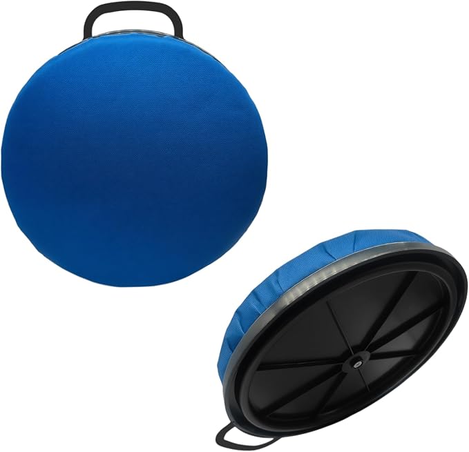 360-Degree Swivel Bucket Seat Lid 5 Gallon Bucket Seat Cushion, Black Foam Padded Buskets Seats Lid for Fishing Hunting