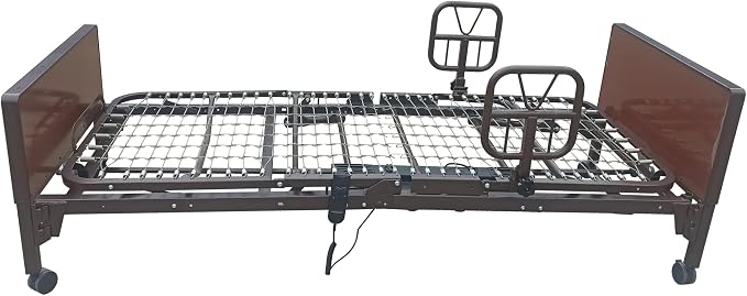 AireMed Bed Assist Rails (Set of 2) – Fits Some Metal Hospital Beds – for Repositioning & Getting in and Out of Bed Safely – Hospital Bed Rail, Safety Assist Medical Rail for Seniors & Elderly (Brown)