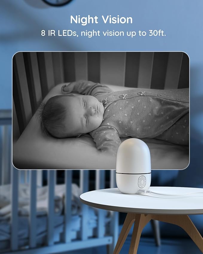 virtavo XD1 Indoor Security WiFi Camera, No Subscription Required, Dual-Lens 360° PTZ Baby Monitor & Pet Cam, Motion Tracking, 2-Way Audio, Night Vision, Cloud/SD Storage, Plug-in Power 2PACK