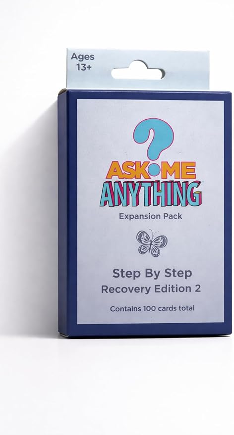 ASKMEANYTHING Recovery Card Game Step-by-Step Edition – Guided Sobriety & Addiction Recovery Cards for Step Work, Self-Reflection, and Group Therapy