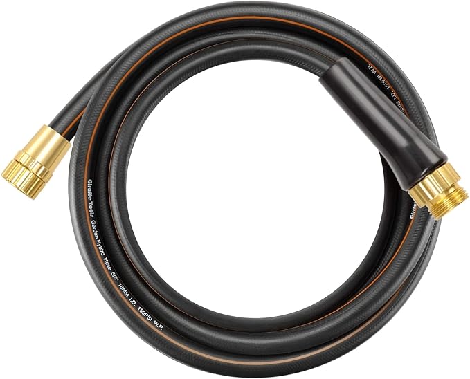 Giraffe Tools Garden Hose 10ft x 5/8'', Short Water Hose Heavy Duty, Lightweight, Flexible Hybrid Hose, Male to Female Fittings
