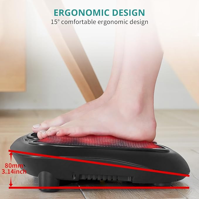 Nekteck Foot Massager with Heat, Shiatsu Heated Electric Kneading Foot Massager Machine for Neuropathy, Plantar Fasciitis, Feet Massage for Pain Relief, Circulation, Christmas Gifts for Man Woman Her