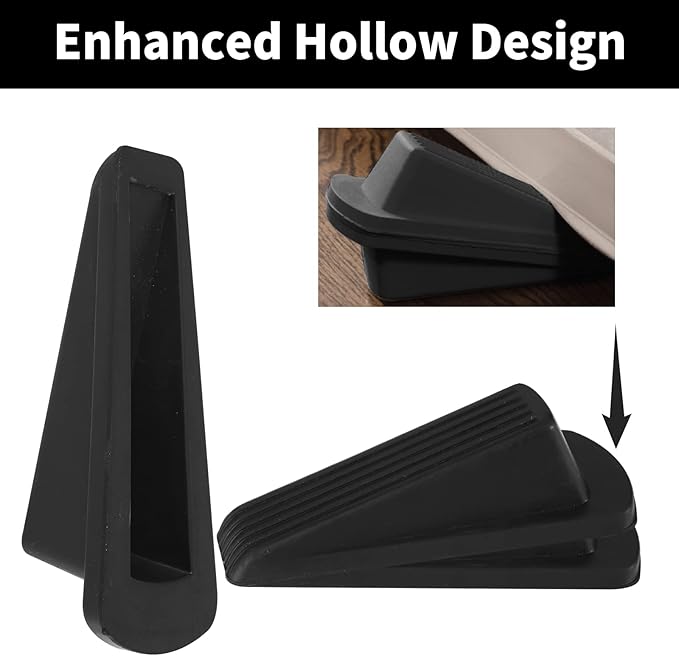 Door Stoppers, 4 Pack Premium Rubber Door Stoppers for Bottom of Door Security Rubber, Door Stopper Wedge for Carpet Heavy Duty Door