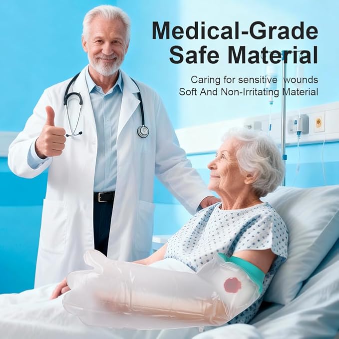 Cast Covers for Shower Arm Adult, Arm Cast Covers for Shower Adult, Waterproof Cast Cover/Bag, Cast Protector for Shower Arm Post Surgery, Shower Sleeve for Arm Cast Showering/Swimming