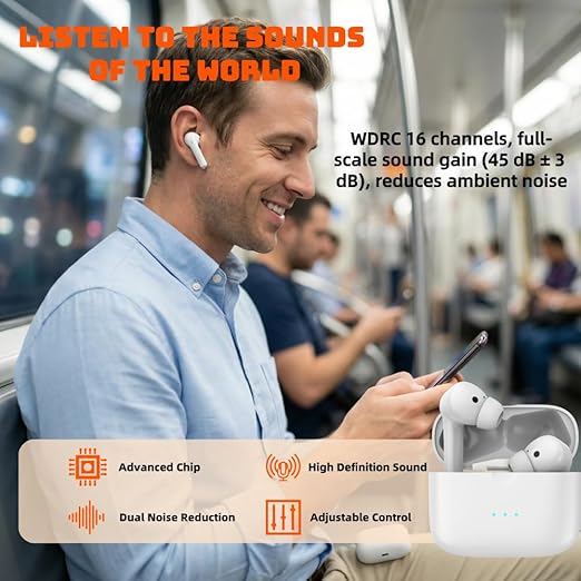 Bestselling Rechargeable OTC Bluetooth Hearing Aids for Seniors and Adults,2-in-1 Headphones & Hearing Amplifier with AI Noise Cancelling for Mild to Moderate Hearing Loss,for Daily Use
