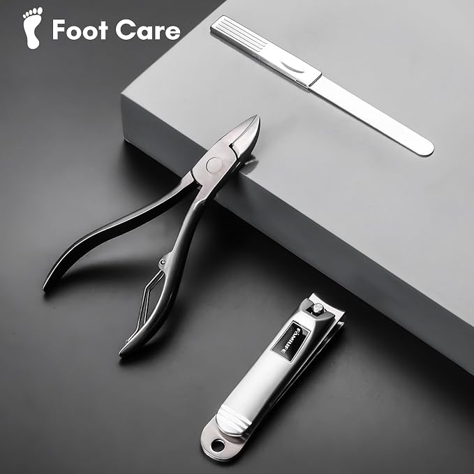 FAMILIFE Manicure Set, 11 in 1 Professional Manicure Kit Nail Clippers Set, Stainless Steel Pedicure Tools Toe Nail Kit, Men Grooming Tool with Portable Brown Leather Travel Case Gifts for Men Women