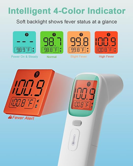 Ear Thermometer for Kids and Adults - Baby Thermometer FSA-HSA Eligible, Digital Infrared Thermometers 1S Reading, Accurate Forehead Termometro with Fever Alarm, 40 Memories (Green 1 Pack)