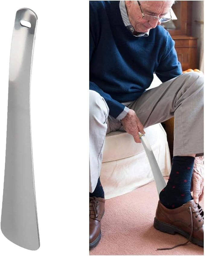 Shoehorn, Professional Stainless Steel Shoehorn Long Handle Shoe Horn for Seniors Elderly Pregnancy