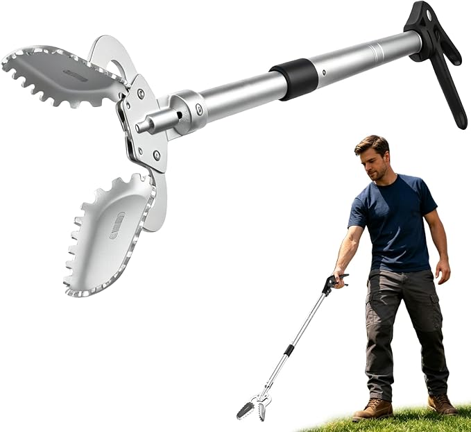 Heavy Duty Reacher Grabber Pickup Tool,38inch Short Fireplace Fits Grabber Reacher Tool Aluminum Alloy Trash Picker Wide Jaws Hollow Wood Grabber Tool Log BBQ Tongs with Study Durable Handle