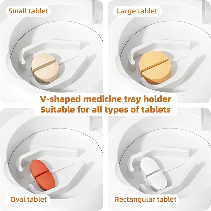 Pill Cutter Splitter for Small and Tiny Pills, 2-in-1 Mini Pill Crusher Grinder, Precise Cutting for Pills Vitamins, Portable for Travel & Pet (White)