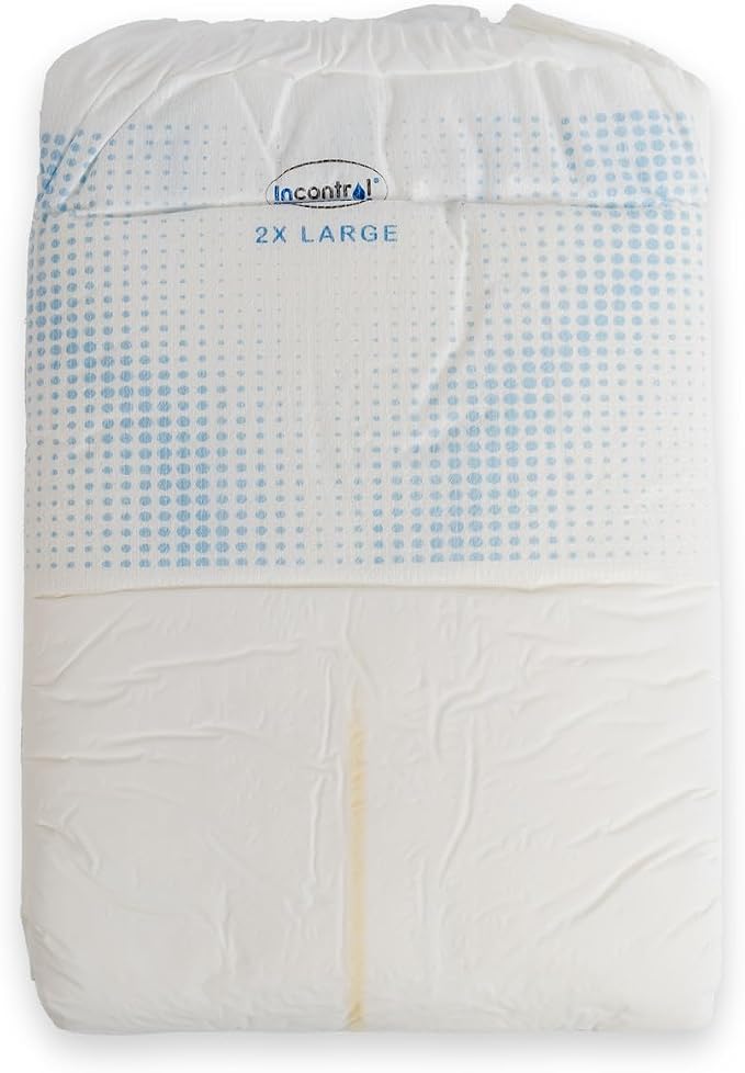 InControl BeDry EliteCare Incontinence Tabbed Briefs for Women and Men - Adjustable Unisex Maximum Absorbency Disposable Diapers with Whiff-X Odor Elimination Technology (2X-Large, 2 Count)