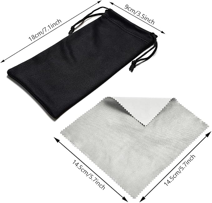 6pcs Sunglasses Eyeglasses Microfiber Soft Pouch Bag Storage Bag with 2pcs Glasses Cloth