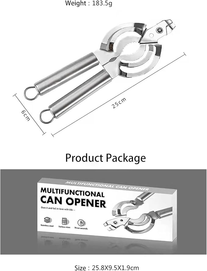 Heavy Duty Bottle and Jar Opener,GTAGGEE Stainless Steel Jar Opener for Seniors with Arthritis,Weak Hands,Multi Functional Manual Can Opener for Home, Kitchen, Restaurant