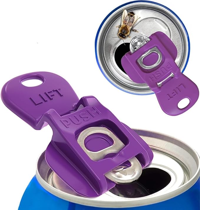 20 Pcs Can Tab Openers & Leak-Proof Drink Covers – One-Hand Soda Can Opener and Reusable Protector Caps for Coke, Beer, Soda, and Aluminum Cans