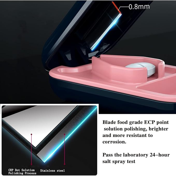 VUFVOID Portable Pill Cutter and Crusher, Small and Large Pill Splitter, Pretty and Portable for Purse Pocket