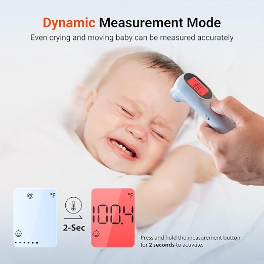 iHealth Infrared Digital Thermometer for Adults, Kids, Baby PT9L Blue | 3-in-1 Mode & 3-Color Prompt, Fever Alarm & Silent Mode, Forehead & Object Detection, 40 Memory Storages