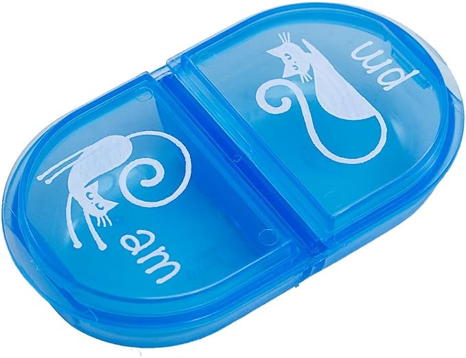 EZY DOSE Pets Daily AM/PM Pill Case, Medicine Planner, Treats, Vitamin Organizer Box for Cats, Convenient and Easy to Use, 2 Times a Day, Travel Friendly, Transparent Lids, BPA Free, Made in the USA