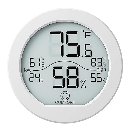 Indoor Digital Hygrometer Thermometer for Room Temperature Humidity Meter | SECRUI Thermometer Accuracy Calibration LCD Temperature Sensor with Maximum and Minimum Records,1 Pack
