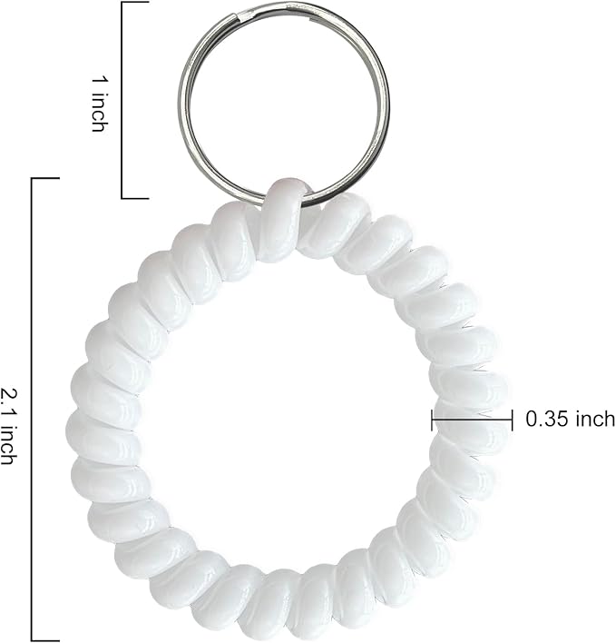 Spiral Coil Keychain, Anti-lost Key Chain Holder Lanyard Cord for Sauna Outdoor Sports and Gym Pool