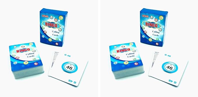 Yuanhe 2.5"X3.5" Bingo Calling Cards - Colorful and Durable Bingo Cards for Bingo Games, Complete Deck of 75 Numbers(B1-O75) (Pack of 2)
