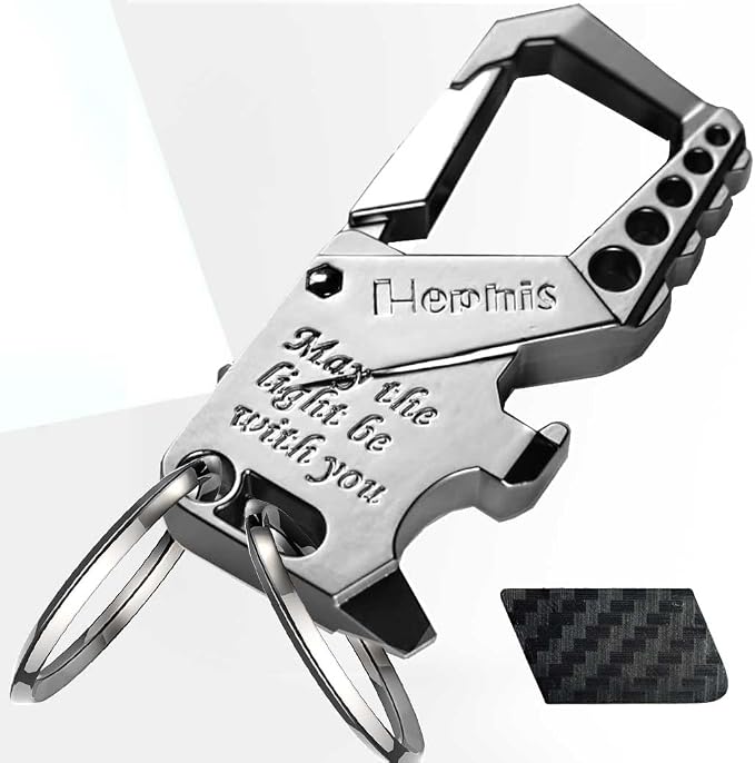 Skull Heavy Duty Key Chain,Car Emergency Escape Tool, Seat belt Cutter,Bottle Opener,Carabiner Car Key Chains