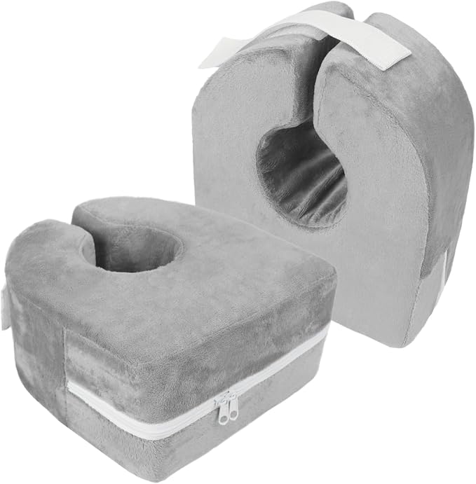 Foot Elevation Pillow Heel Protector for Pressure Sores Ulcer Foot Wedge Support Elevator Ankle Pillow Anti Bed Sore Pad Relieve Cushion Leg Rest for Elderly Bedridden Patients (Grey 2 * Pcs)
