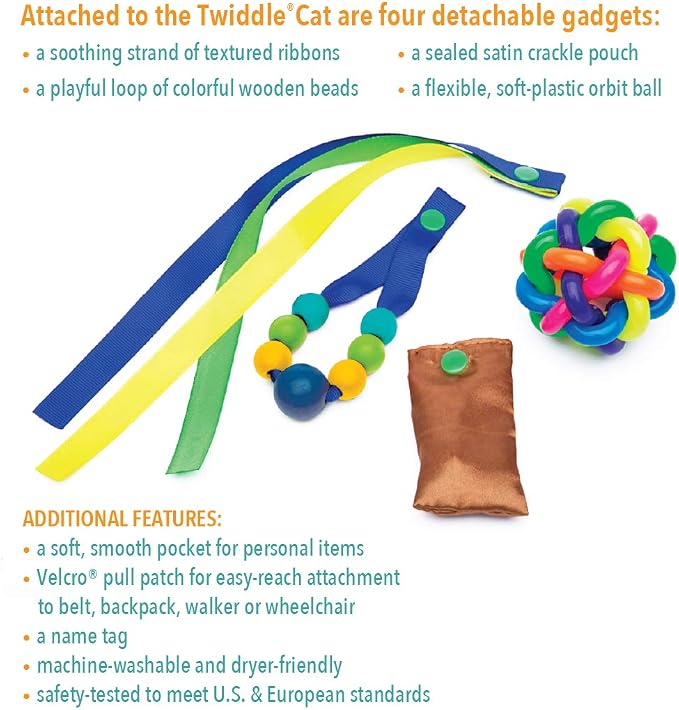 Twiddle Premium Dementia Activities for Seniors - Comforting Alzheimer’s Products for Elderly - Engaging Sensory Items for Adults (Cream Cat)