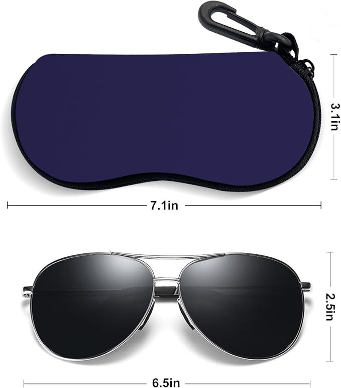 Sunglasses Soft Case, Ultra Light Portable Neoprene Zipper Glasses Case for Men Women