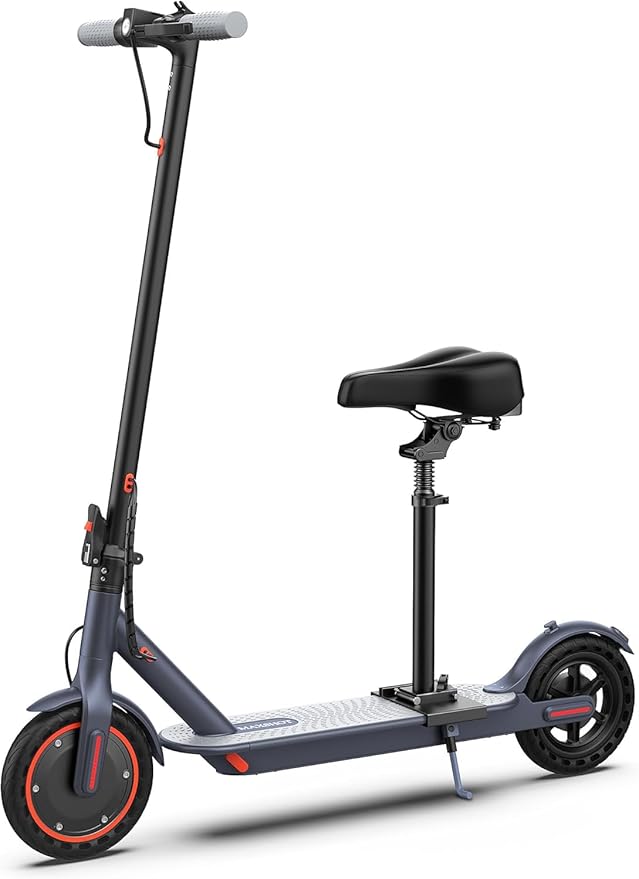 Maxshot Electric Scooter, 8.5" /10" /14" Tire, 16/19/22 Mph Top Speed, 12/16/21/27/28/49/50 Miles Long Range, Folding Escooter for Adults and Kids with Seat Bag, Dual Braking, Dual Suspension, App
